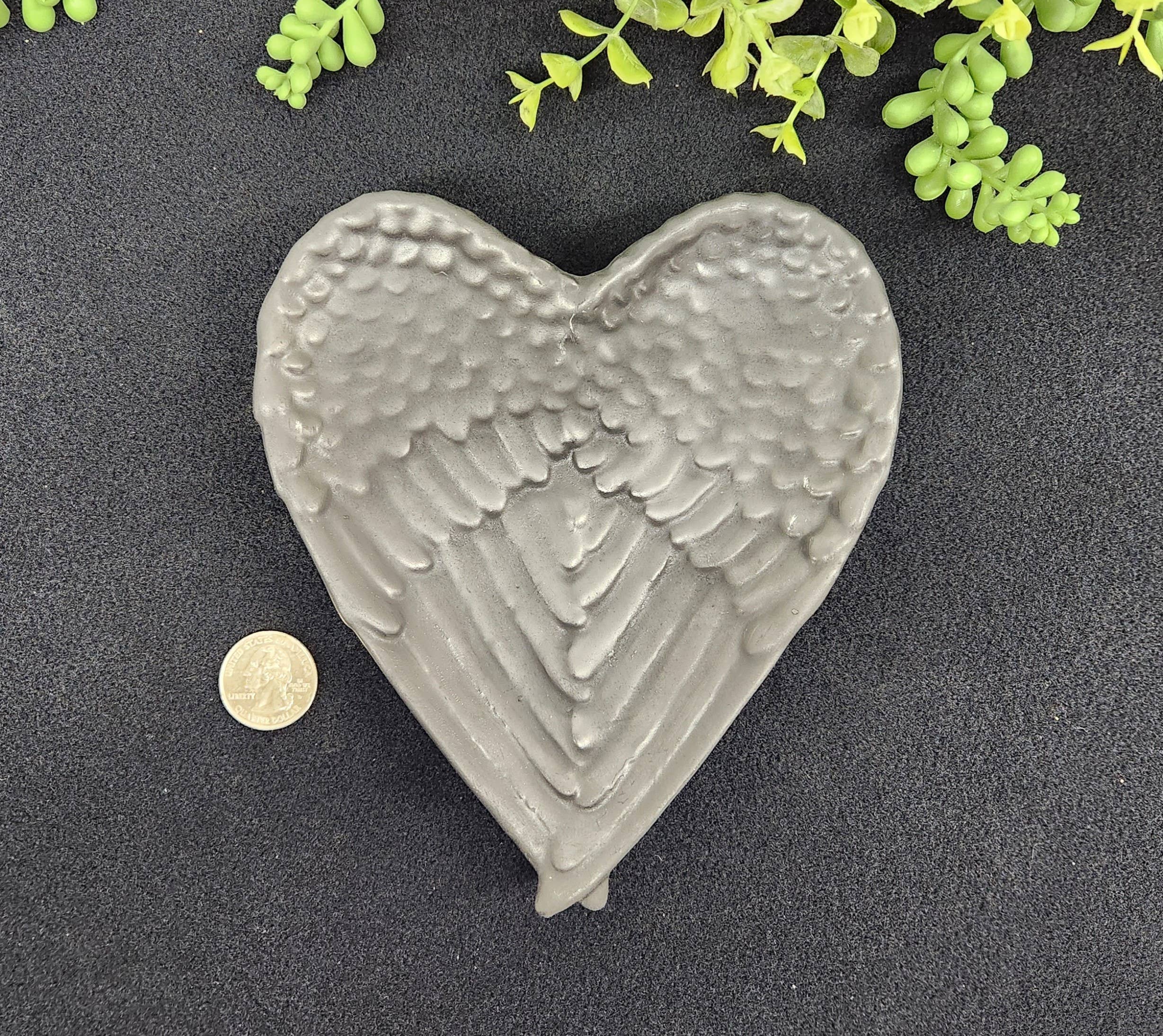 Meraki Gemstones - Wholesale Decorative Plate/Dish/Bowl - Shungite  Angel Wing Plate/Bowl (Approximately 7"x6"x1.25")2