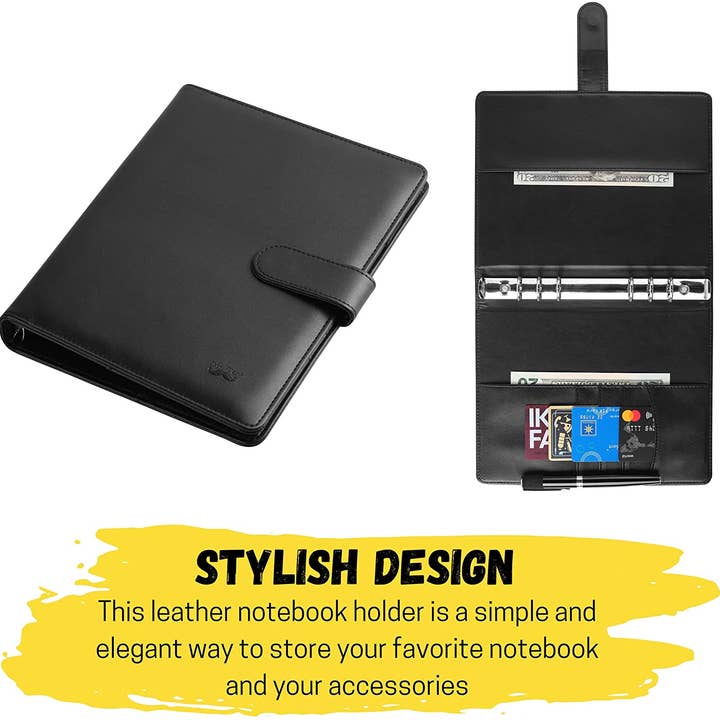 Mr. Pen - Wholesale Planner - Planner Binders,A6, Black, Leather Notebook Cover, Composition Notebook Cover Refillable, Wallet Binder, Planner Binder 6 Ring, Leather Ring Binder, Refillable Notebook Binder11