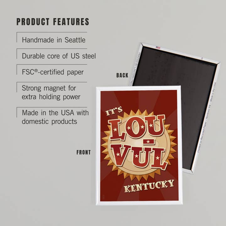 Lantern Press - Wholesale Magnet - MAGNET Louisville, Kentucky, Lou Vul