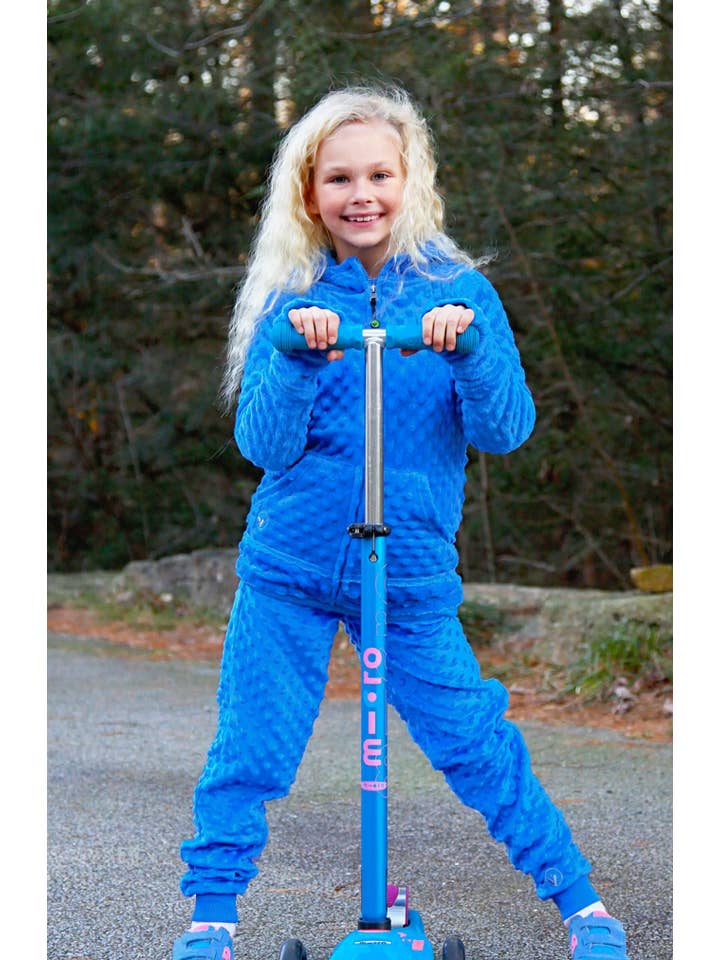 Minky Bubble Zip Hoodie - Blue for wholesale on Faire1