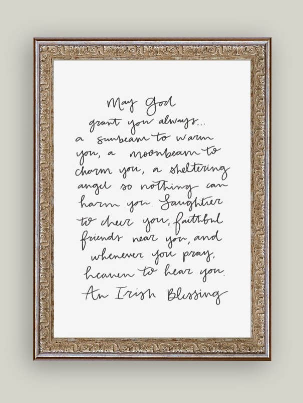 Moge God u een ingelijste antieke prent schenken voor wholesale door Petal Lane Home