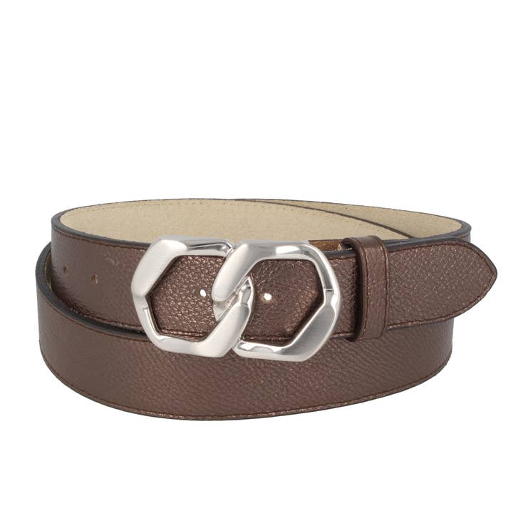 Perla Luna brown leather women's belt for wholesale by MGM Design e.K.