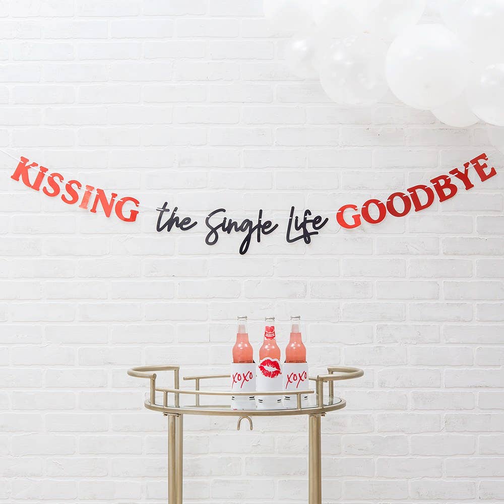 Weddingstar Inc. - Wholesale Party Sign/Banner - Bachelorette Party Banner-Kissing The Single Life Goodbye1