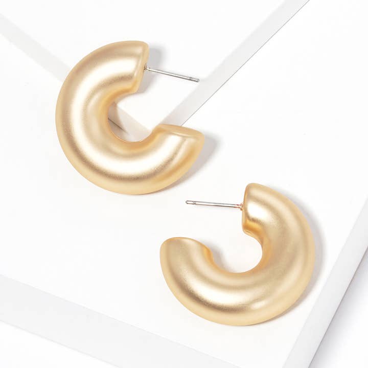 Modern Minimalist Chunky Open Hoop Earrings for wholesale by Sensibling Corp.