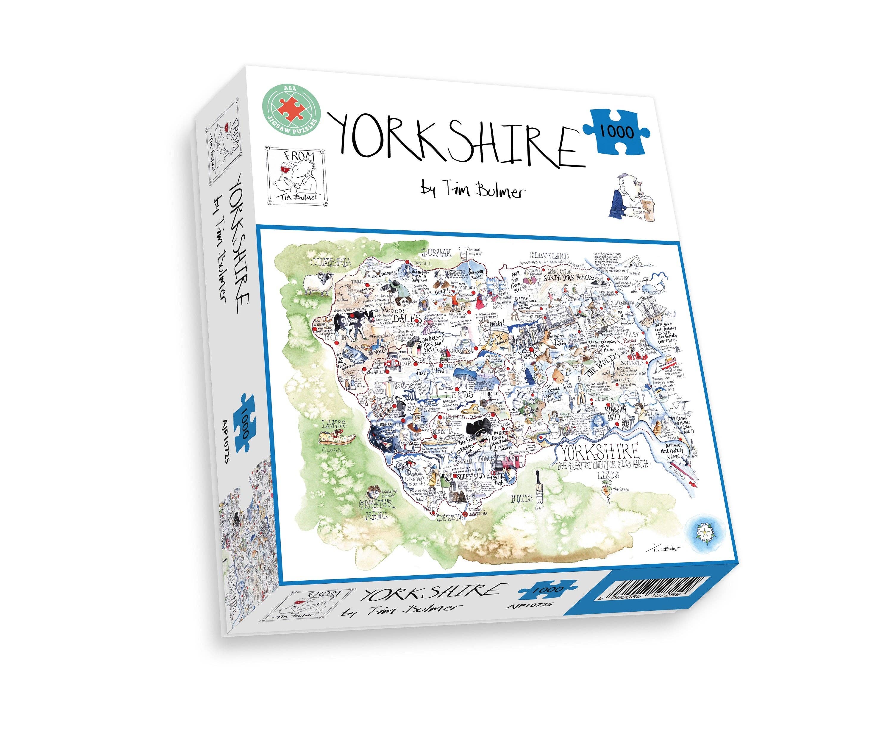 All Jigsaw Puzzles - Vente Puzzle – adulte - Carte du Yorkshire - Puzzle Tim Bulmer 1000 pièces