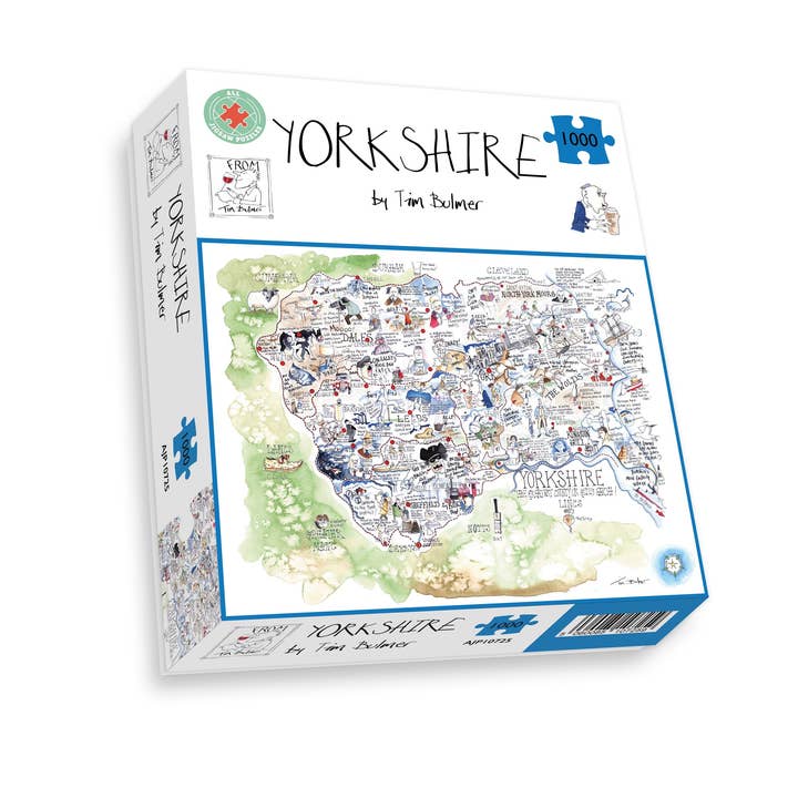 All Jigsaw Puzzles - Wholesale Puzzle - Adult - Map of Yorkshire - Tim Bulmer 1000 Piece Jigsaw Puzzle