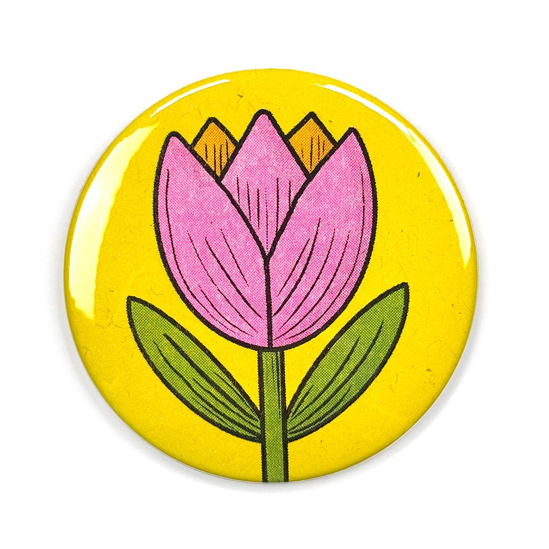 Smarty Pants Paper - Wholesale Compact Mirror - Tulip Risograph Pocket Mirror0