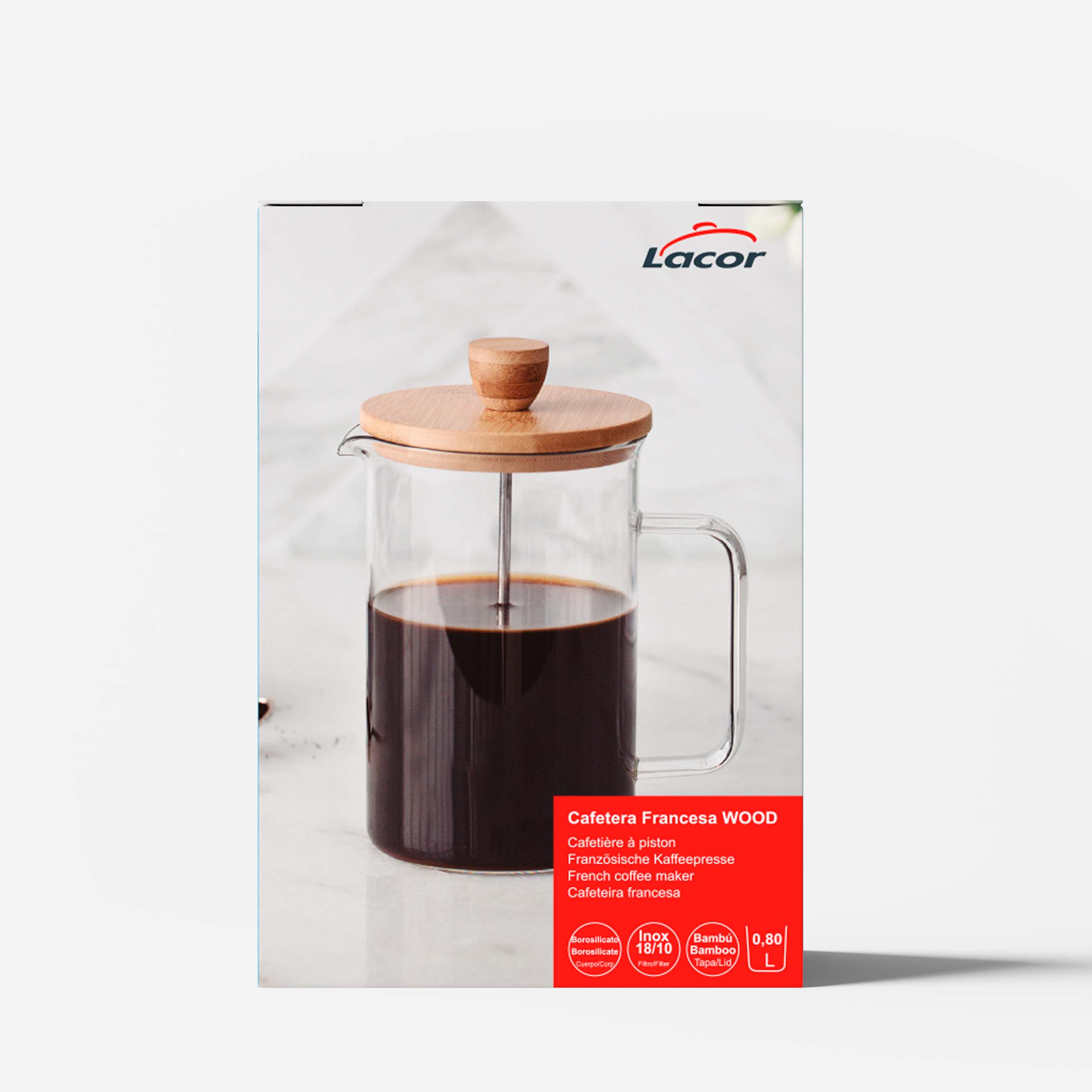 LACOR MENAJE PROFESIONAL S.L. - Vendita all'ingrosso Macchine per il caffè - Caffettiera a stantuffo in legno5