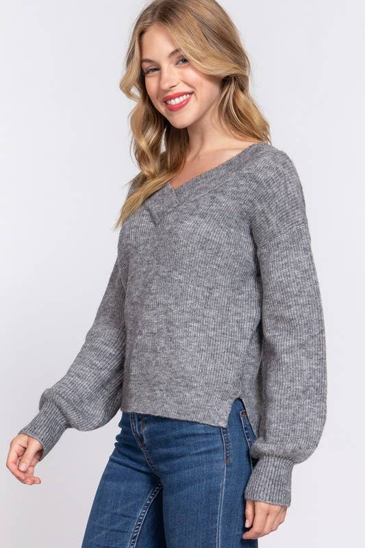 Active Basic | Active USA – Engroshandel Pullover - Dame – Striktrøje med langærmet dobbelthals2