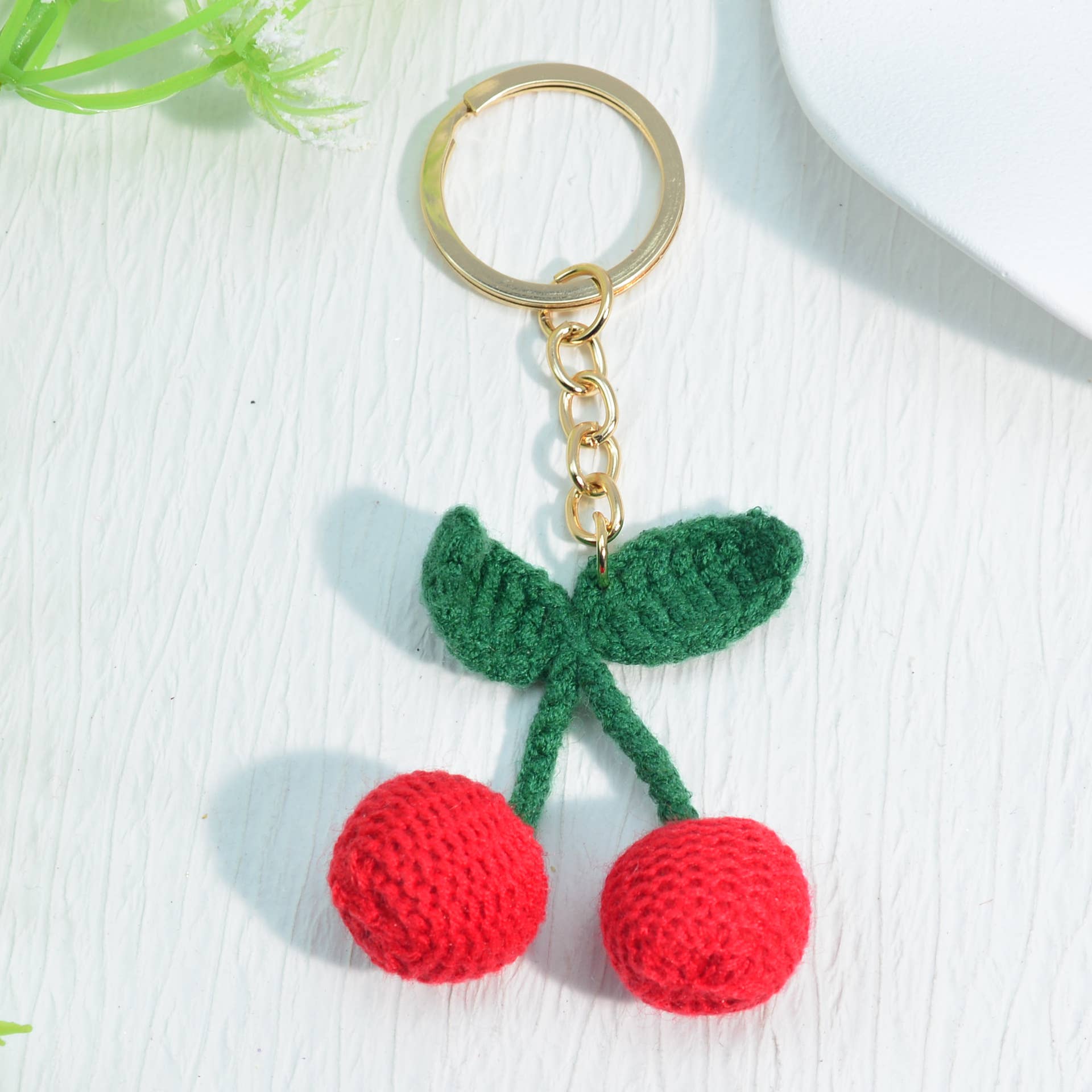 MKS America - Wholesale Keychain - Women's - Knit Cherry Strawberry Keychain Bag Car Accessory1