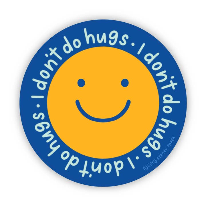 I Don't Do Hugs Sticker for wholesale by Grey Street Paper