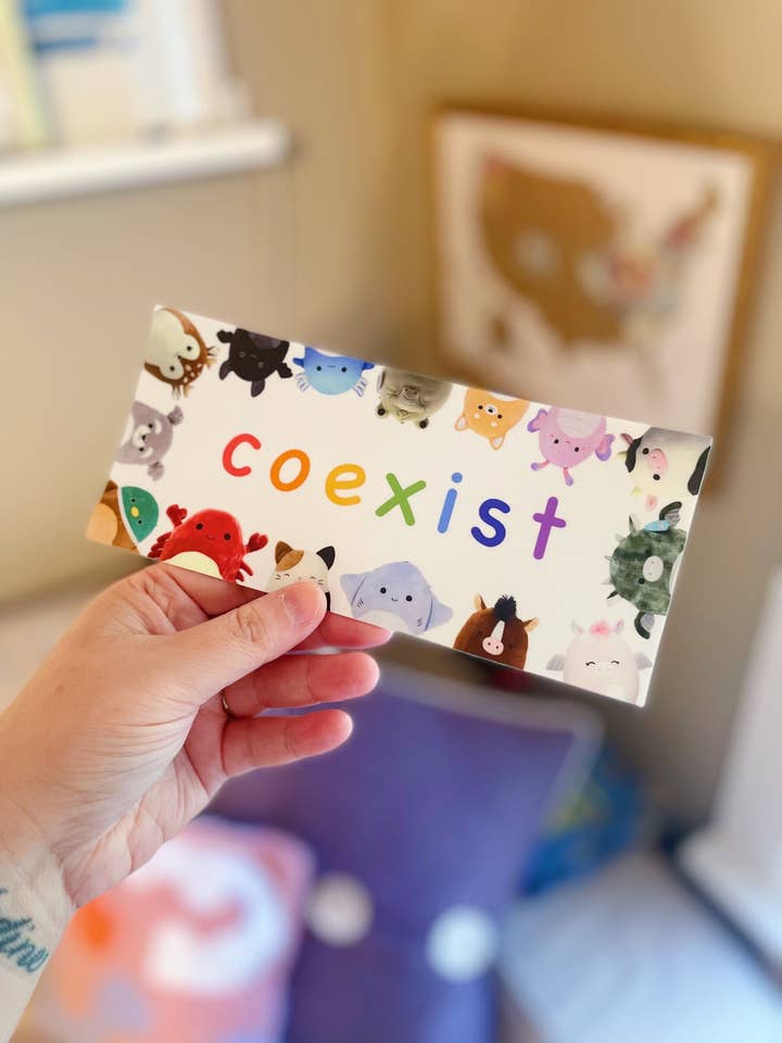 COEXIST Squishmallow Sticker for wholesale by The Clay Agenda