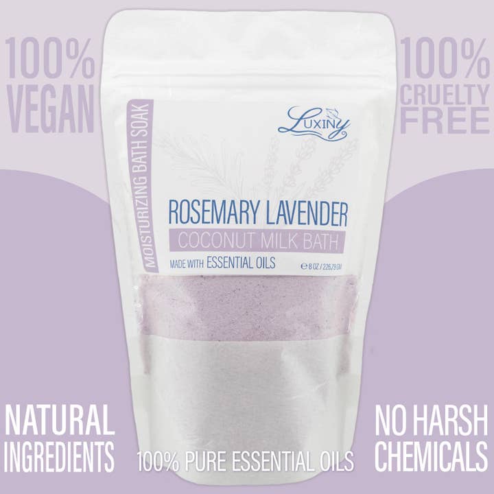 Bath Soak | Coconut Milk | Rosemary Lavender | Bath Fizz for wholesale by Luxiny Products - Luxurious Bath and Body