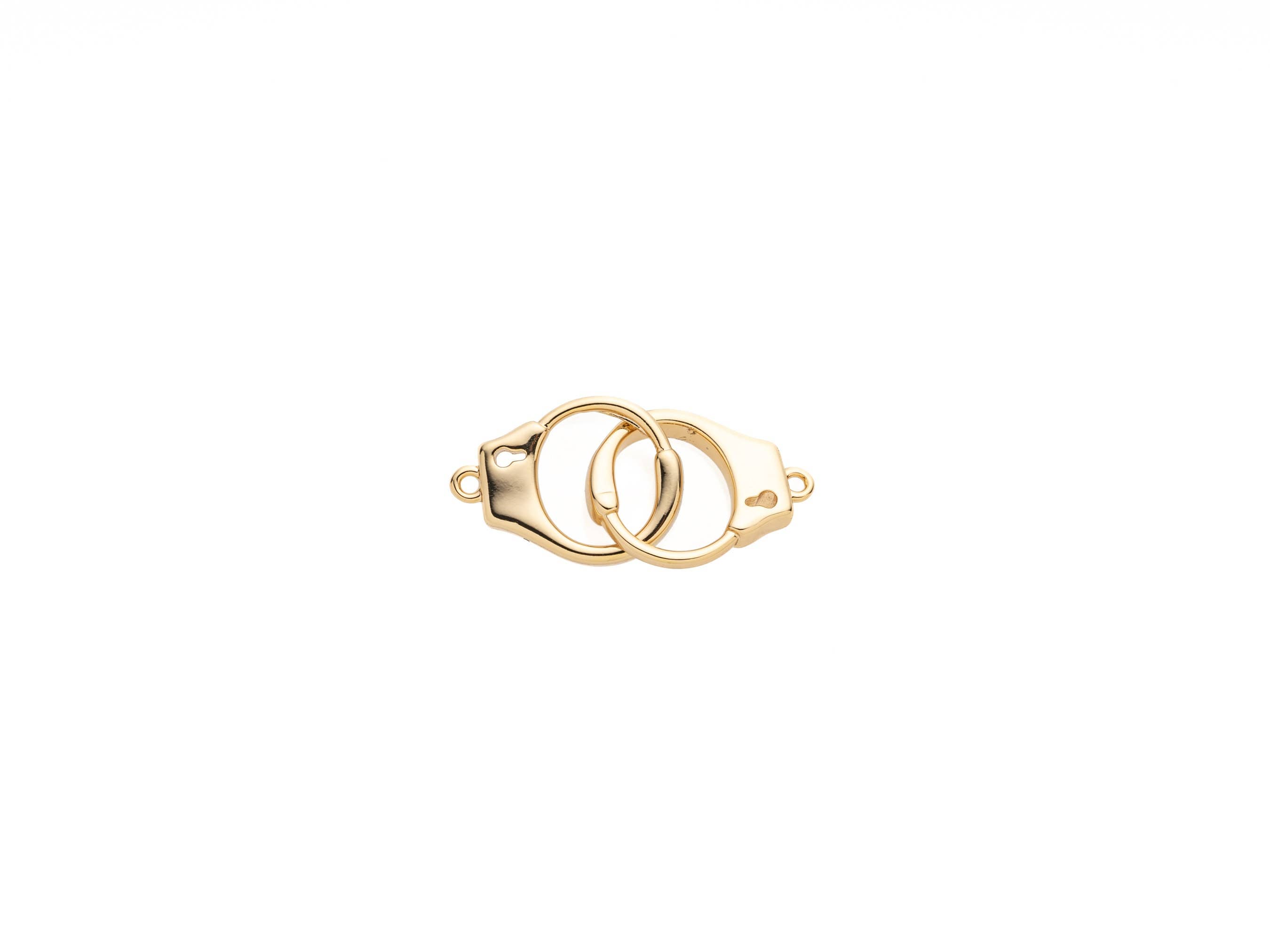 Jewel Pledge - Wholesale Individual Charm/Pendant - Gold HandCuff Connector Charm for Jewelry Making CNG0022