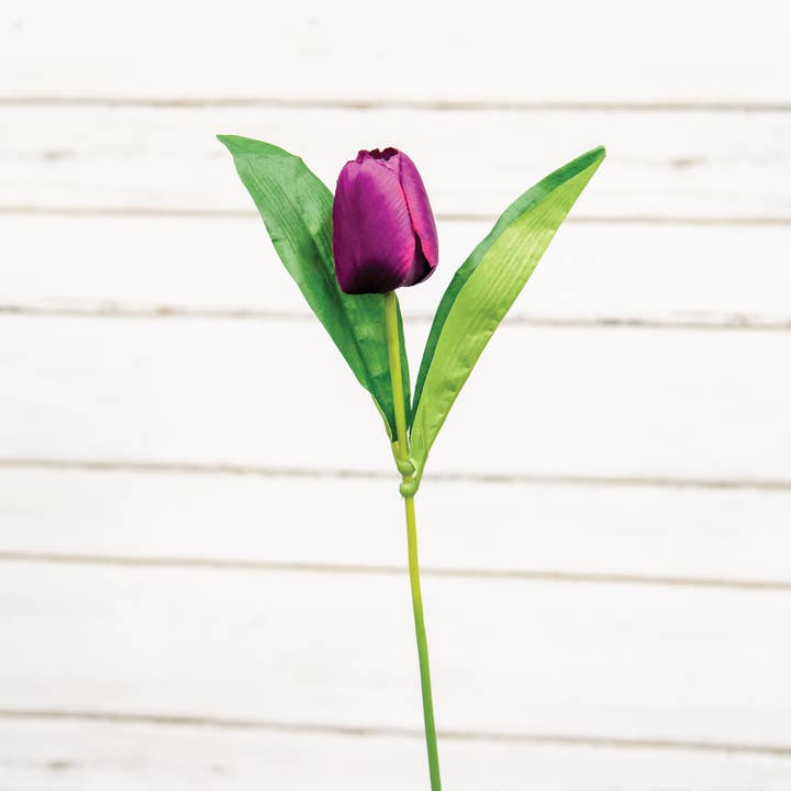 Col House Designs - Wholesale Artificial Flowers - Purple Tulip Stem, 17.5"1