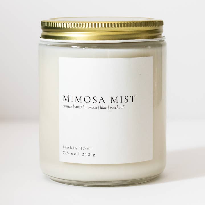 Mimosa Mist 7.5 oz Soy Candle- Spring Candle Collection for wholesale by Izaria Home