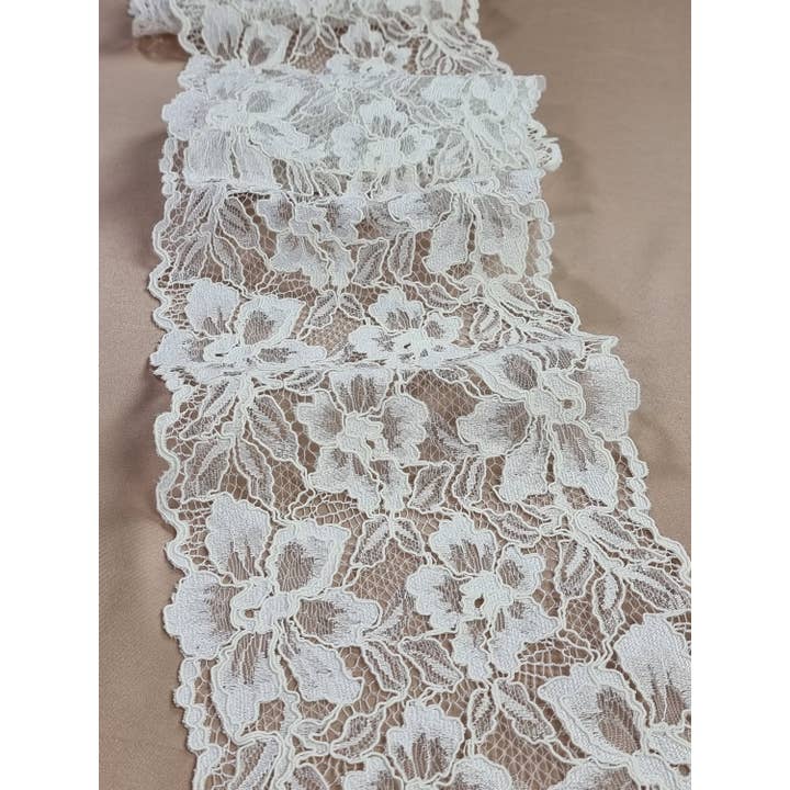 Ivory Lace Trimming, French, Alencon, Bridal Gown Lace for wholesale on Faire6