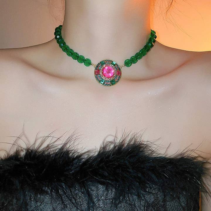 Colar de Diamante Redondo por atacado de Plush Looks