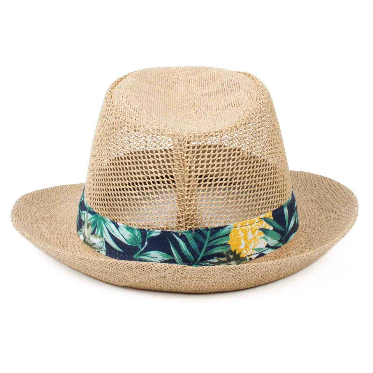 Selini New York - Vente Chapeau en feutre – homme - Chapeau Fedora tendance à bandes en maille rafraîchissante pour hommes-FSS171346