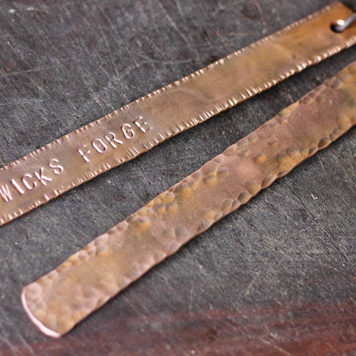 Wicks Forge - Wholesale Bookmark - Copper Bookmark - Line Texturing