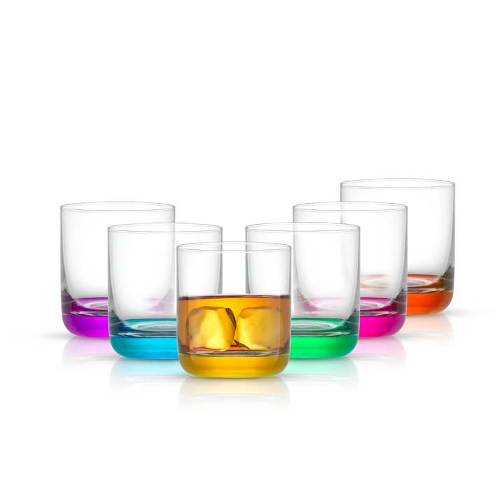 JoyJolt - Vente Verres à cocktail/alcool - Gobelet à whisky Hue Colored, lot de 61