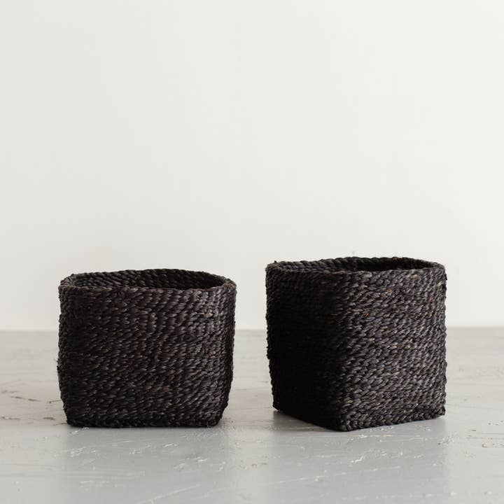 Cesto Quadrado Juta - Carvão por atacado de Will & Atlas