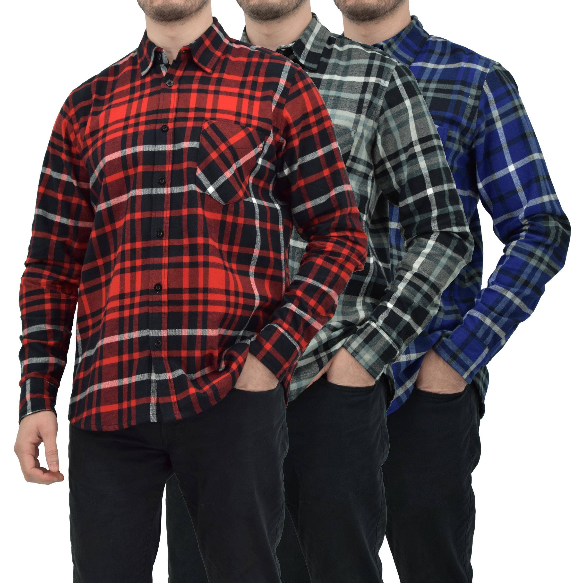 I-Wear Brands - Wholesale Button Down Shirt - Men's - Men's Long Sleeve Button Down Cotton Flannel Shirt1