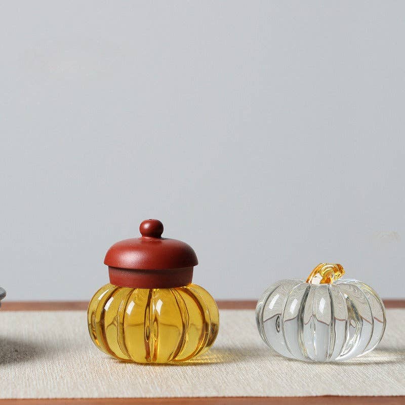 Gohobi （We cover U.S. import duties） - Wholesale Decorative Tabletop Object - Gohobi Pate de Verre Pumpkin Halloween Glass Ornament Teapot Lid Stand Paperweight35