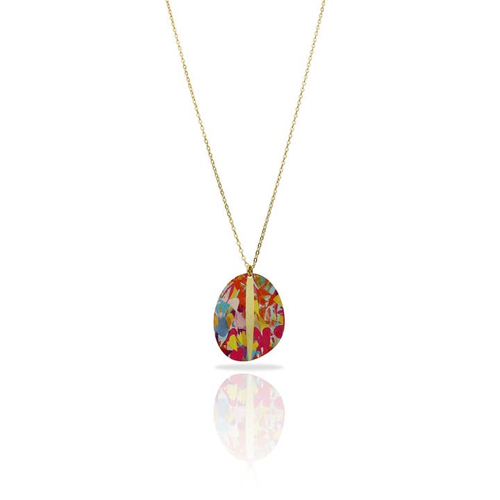 RAS - Wholesale Pendant/Charm Necklace - Botánico Gold Plated Short Pendant