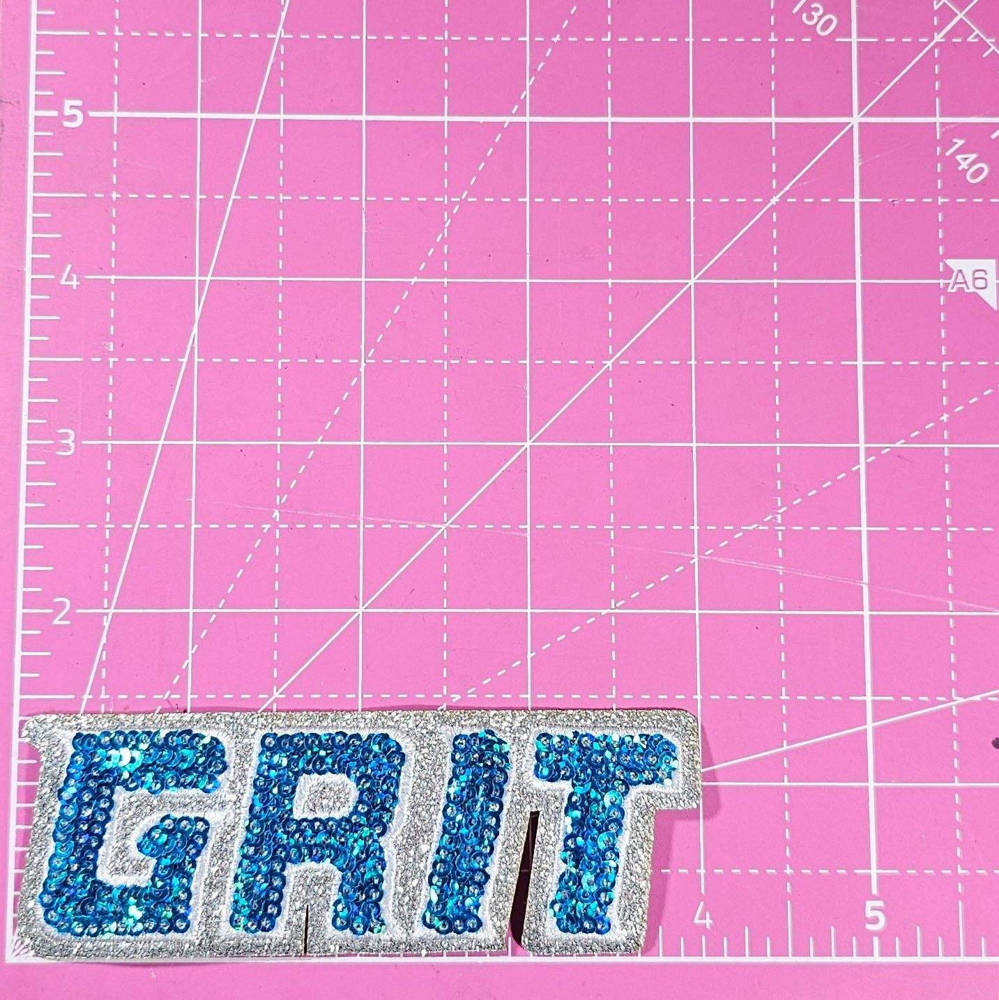 Scratch Decor - Wholesale Patch - GRIT Sequin with Silver Glitter Small Iron On Patch1