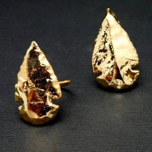 Rock Paradise – Anel de cocktail/declaração por atacado – Anel em Flecha de Cristal com Bordas Galvaneadas em Ouro 24k3