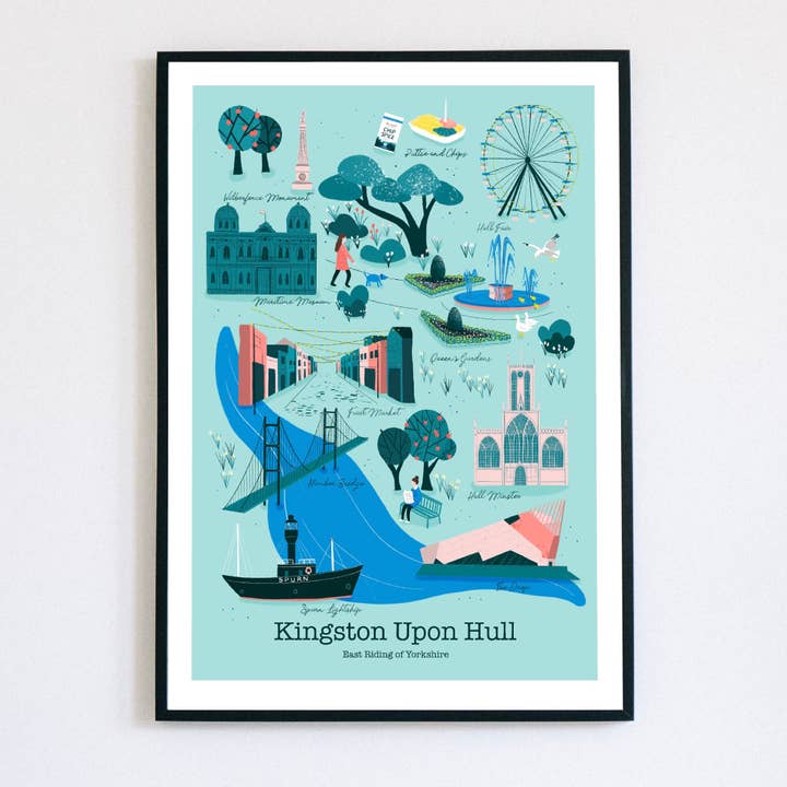 Hull Art Print, England Art Print, Yorkshire Print for wholesale by Hannah Penrose Illustrations
