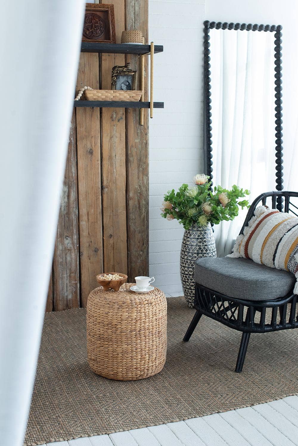 A&B Home Group Inc. - Wholesale Stool - D14.5x14.5" Water Hyacinth Stool 1EA/CTN8