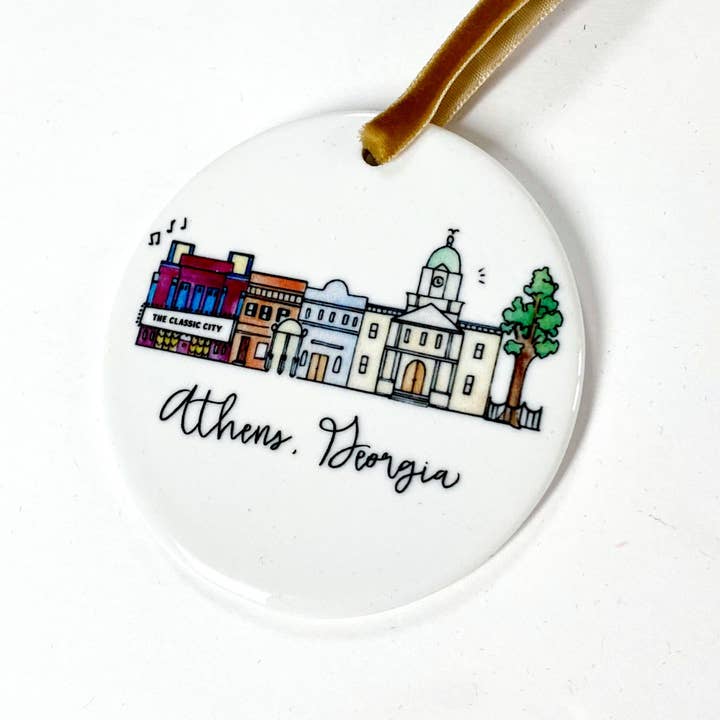 Athens, Géorgie Ornement en céramique pour la vente par Natty Michelle Paperie