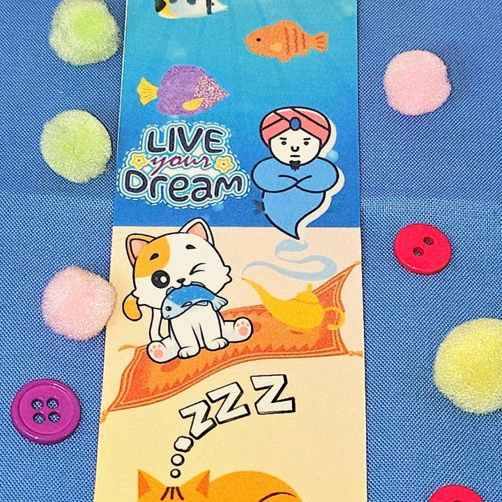 Autumnmist Boutique - Wholesale Bookmark - Live Your Dream Genie & Cat Bookmark3