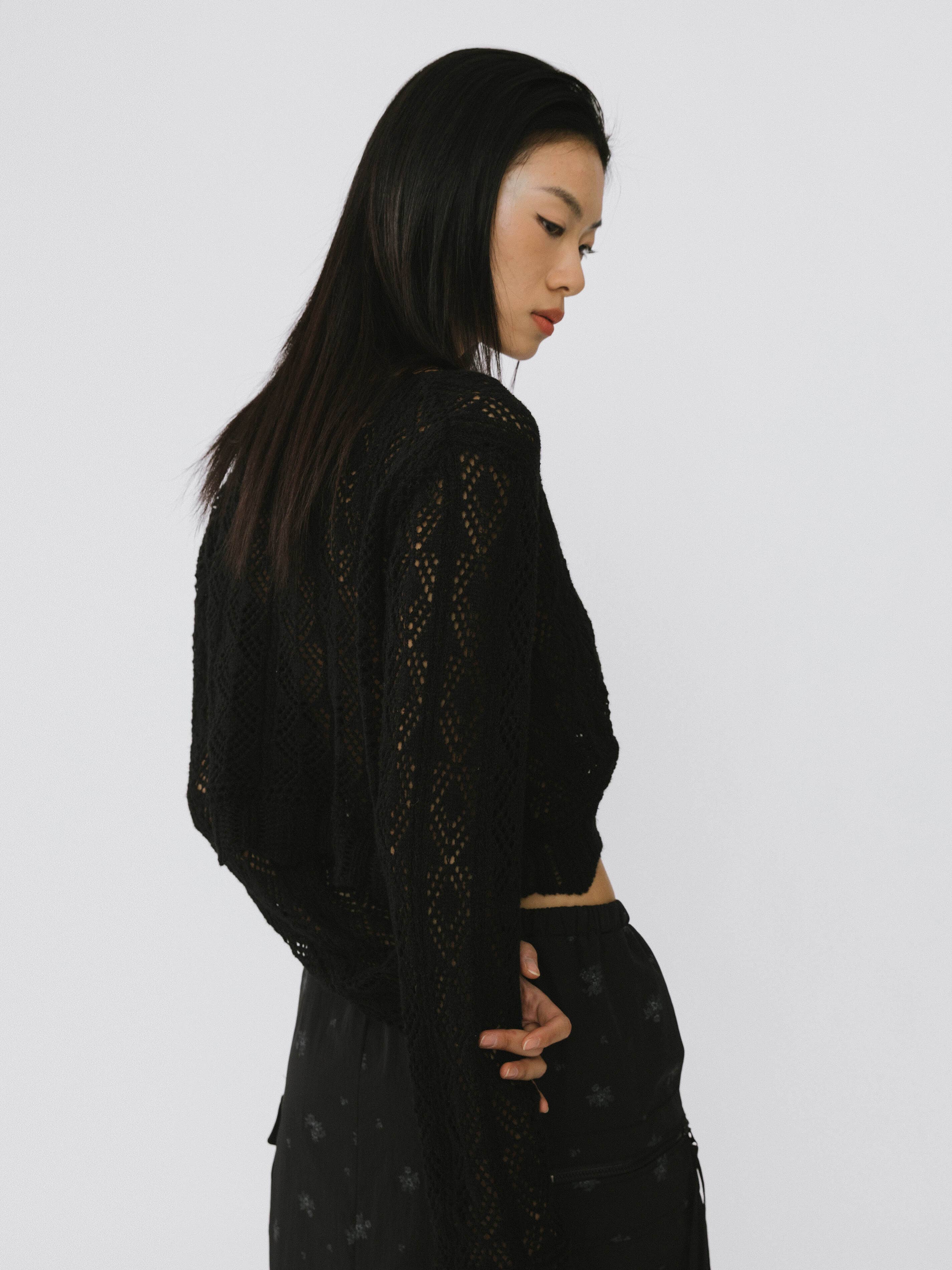 CUBIC - Vente Haut en maille – femme - Haut en maille fine à col en V et cordon15