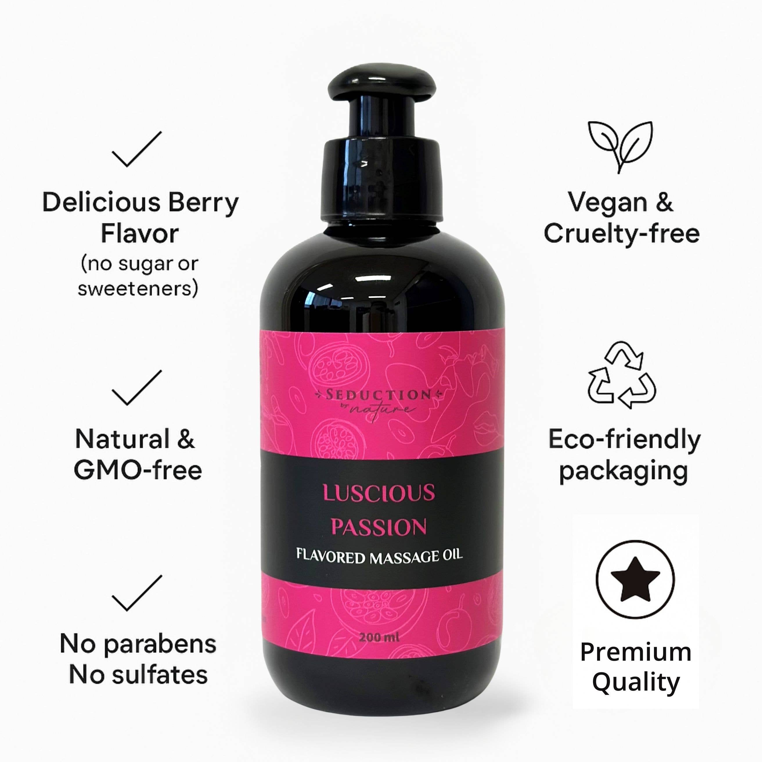 Seduction by Nature - Wholesale Sex Toy - Luscious Passion - Kissable Massage Oil1