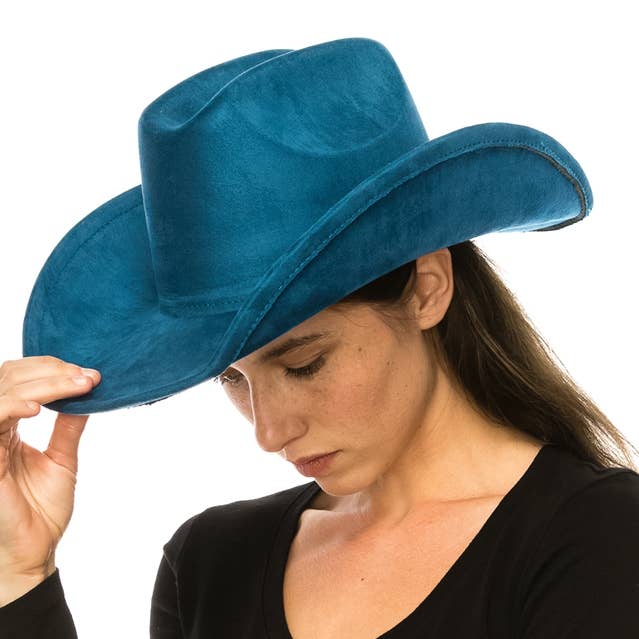 DNMC - Wholesale Cowboy Hat - Women's - Cattleman Cowboy-Cowgirl Hat - Vegan Suede - Selling Fast!
