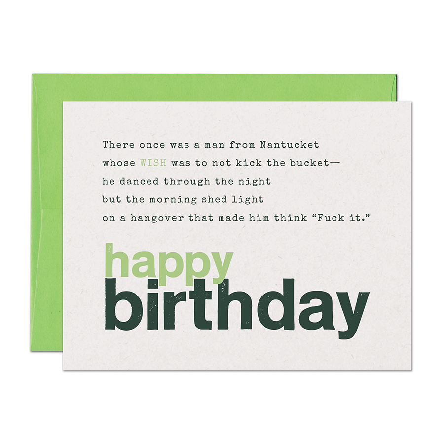 Warren Tales - Wholesale Birthday Card - Limerick Wish Birthday Card0