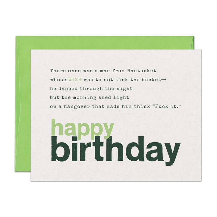 Warren Tales - Wholesale Birthday Card - Limerick Wish Birthday Card