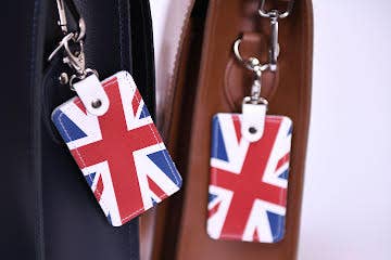 Zatchels – wholesale Purse/bag accessory – Women’s – Union Jack Rectangular Leather Bag Charm1