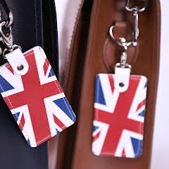 Zatchels – wholesale Purse/bag accessory – Women’s – Union Jack Rectangular Leather Bag Charm1