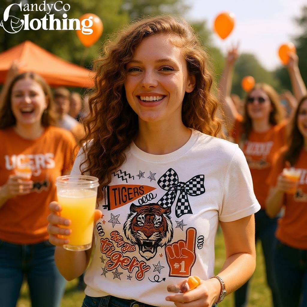 The Candy Collections - Wholesale Screen Printed T-Shirt - Women's - Clemson tigers t-shirt graphic tee football fan tailgate