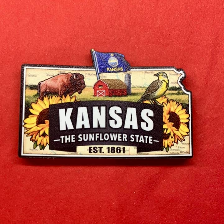 Kansas Thick Magnet for wholesale by Avery Postcards and Gifts