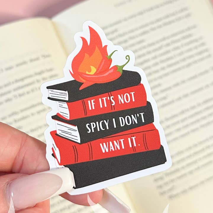 Spicy Book Stack Vinyl Sticker for wholesale by Books and Beyond