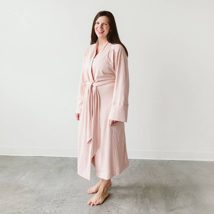goumikids - Wholesale Robe - Women's - Viscose Bamboo + Organic Cotton Womens Robe - Rose