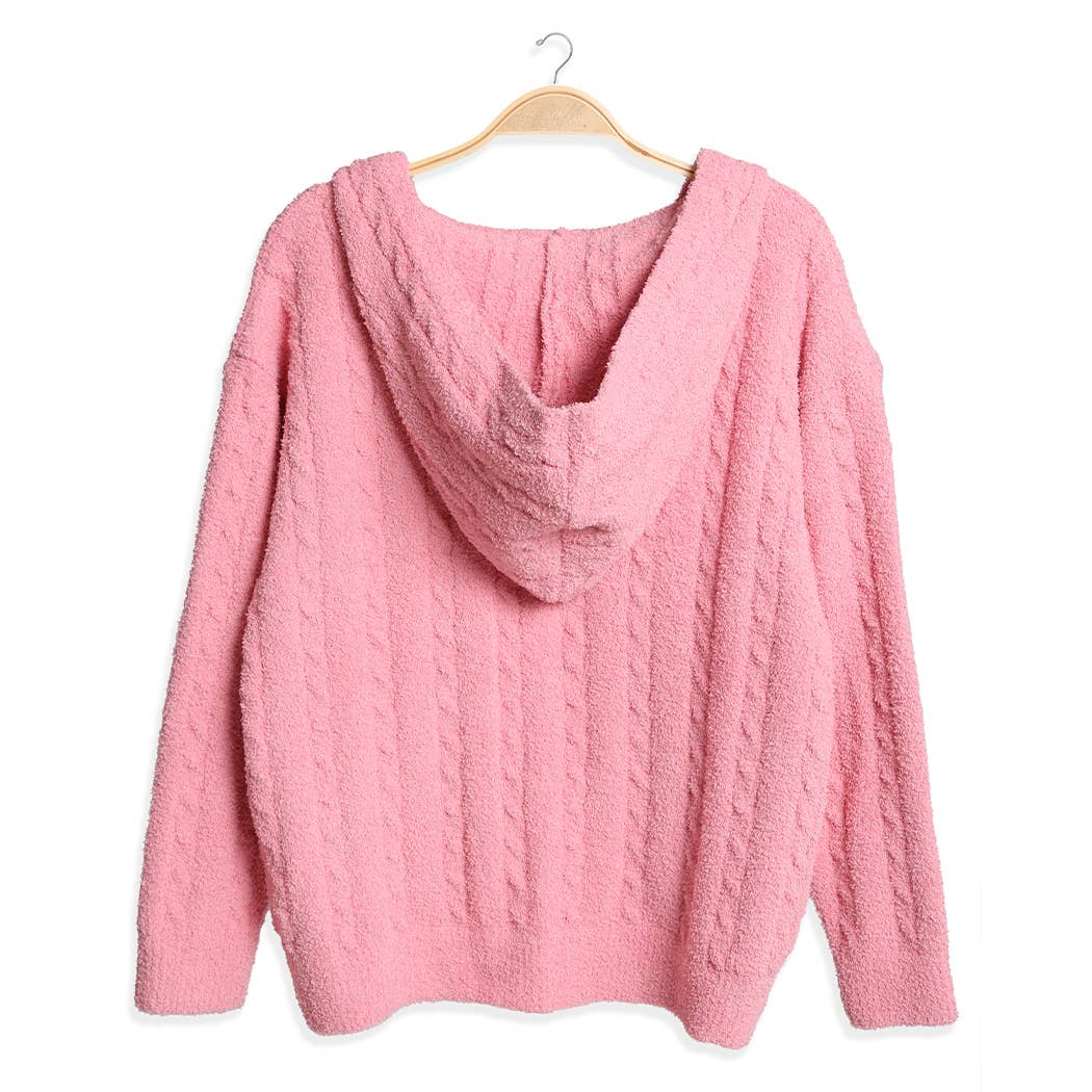 Fashion City - Vendita all'ingrosso Felpa con cappuccio - Donna - Felpa calda con cerniera monocolore tinta unita22