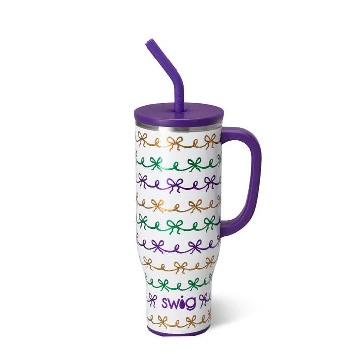 Mardi Gras Bows Mega Mug (30oz) for wholesale by Swig Life