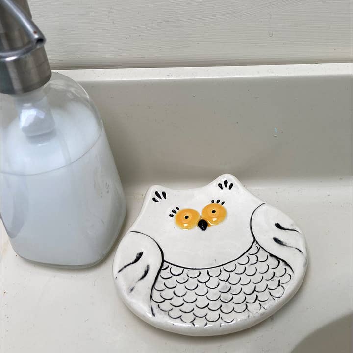 August Ceramics - Wholesale Jewelry Dish - 5" Ceramic Large Owl Dishes