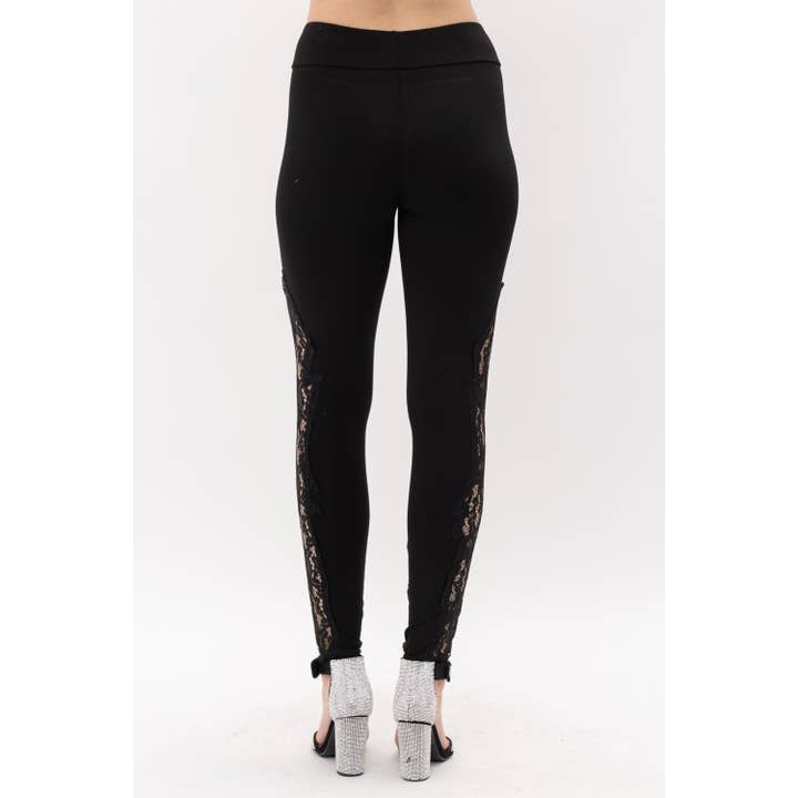 VOCAL - Wholesale Fashion Leggings - Women's - LEGGINGS AND LACE CONTRAST3